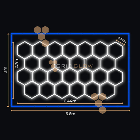 26 HEXAGONALE CHENAR ALBASTRU - GRIDGLOW