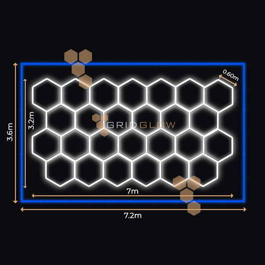 26 HEXAGONALE CHENAR ALBASTRU - GRIDGLOW