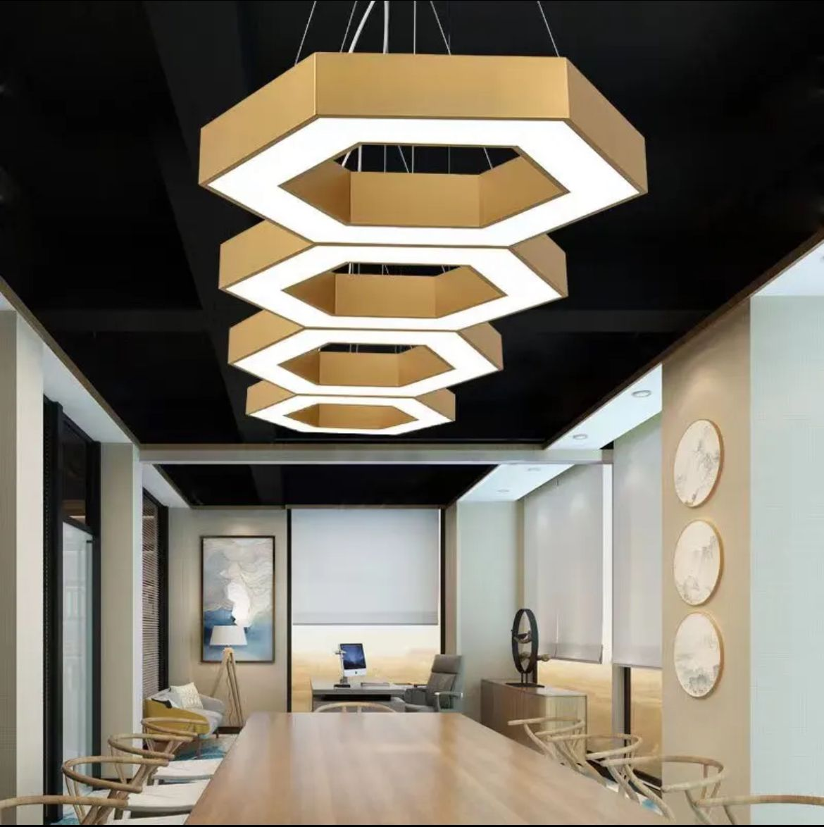 Lustre LED Hexagonale - GRIDGLOW
